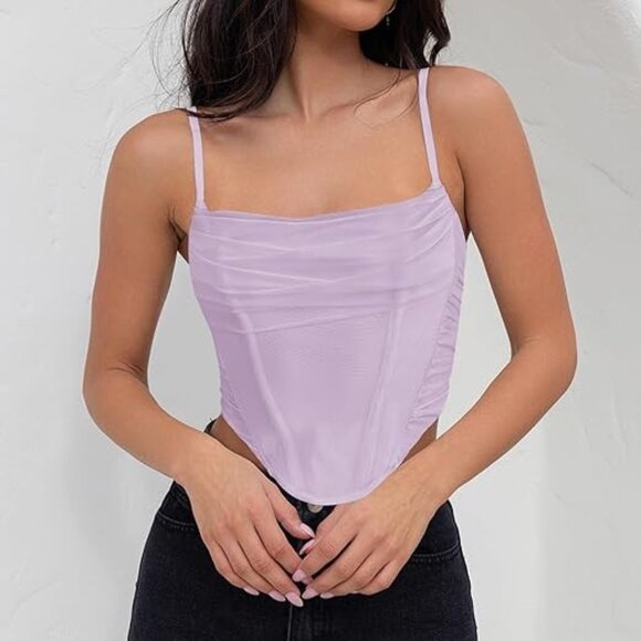Women's Spaghetti Strap Zippered Back Camisole Top Size Large NWT - Picture 3 of 11